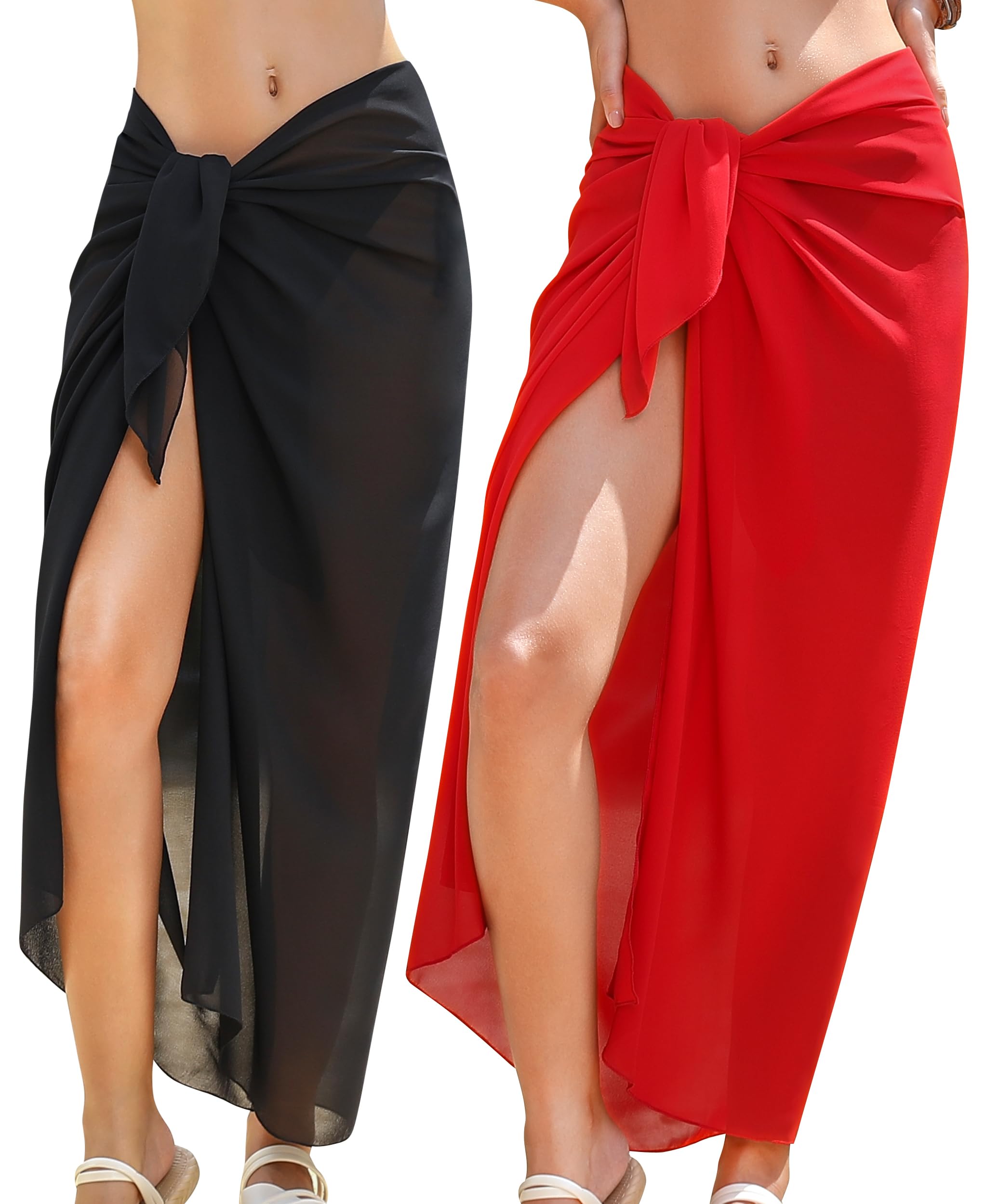 Womens Beach Sarong Chiffon Swimsuit Coverups Sheer Bikini Wraps for Swimwear Bathing Suit Cover Up