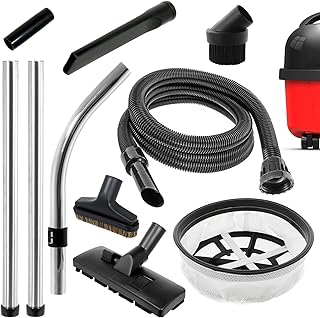 SPARES2GO 2.5m Hose Filter Rods + Full Brush Tools Kit Compatible with Numatic Henry Hetty Vacuum Cleaner