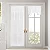 Rideau De Porte Lin Brodé 180x60 Cm – Style Campagne Chic, Polyester Blanc Avec Macramé Et Tunnel Suspension