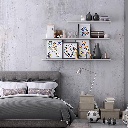 Miniatura 7 de Azulejos de mosaico de pétalos de colores mixtos, piezas de vidrio de mosaico manchadas con gotas de agua con gemas redondas de vidrio plano para