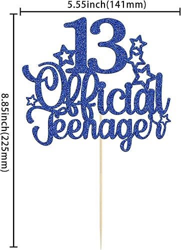 Miniatura 2 de 1 paquete de 13 decoraciones oficiales para tartas de adolescentes con purpurina para cumpleaños de 13 años, suministros de fiesta de cumpleaños de