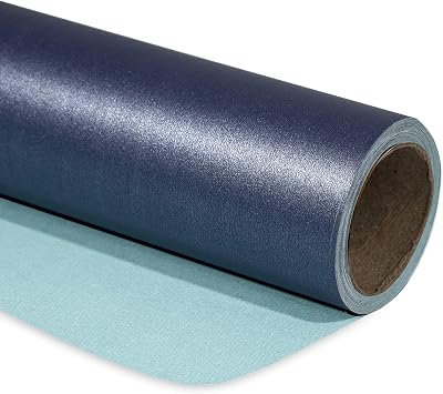 RUSPEPA Navy Blue Matte Wrapping Paper - Solid Color Pearly - lustre Paper Perfect for Wedding, Birthday, Christmas, Baby Shower -17 Inches X 32.8 Feet