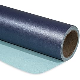 RUSPEPA Navy Blue Matte Wrapping Paper - Solid Color Pearly - lustre Paper Perfect for Wedding, Birthday, Christmas, Baby Shower -17 Inches X 32.8 Feet