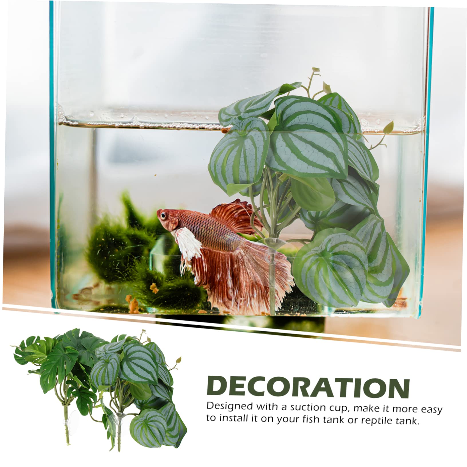 Happyyami 10piezas Plantas Decorativas Artificiales para Terrario De Reptiles Simuladas De Alta Realidad para Acuarios y Hábitats De Mascotas Decoración Natural para Peceras y Espacios