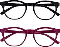 Vista 9 de OPULIZE BLU Blue Light Blocking Reading Glasses for Women Men, Cool Round Frame with Anti-Glare, UV and Eyestrain Protection