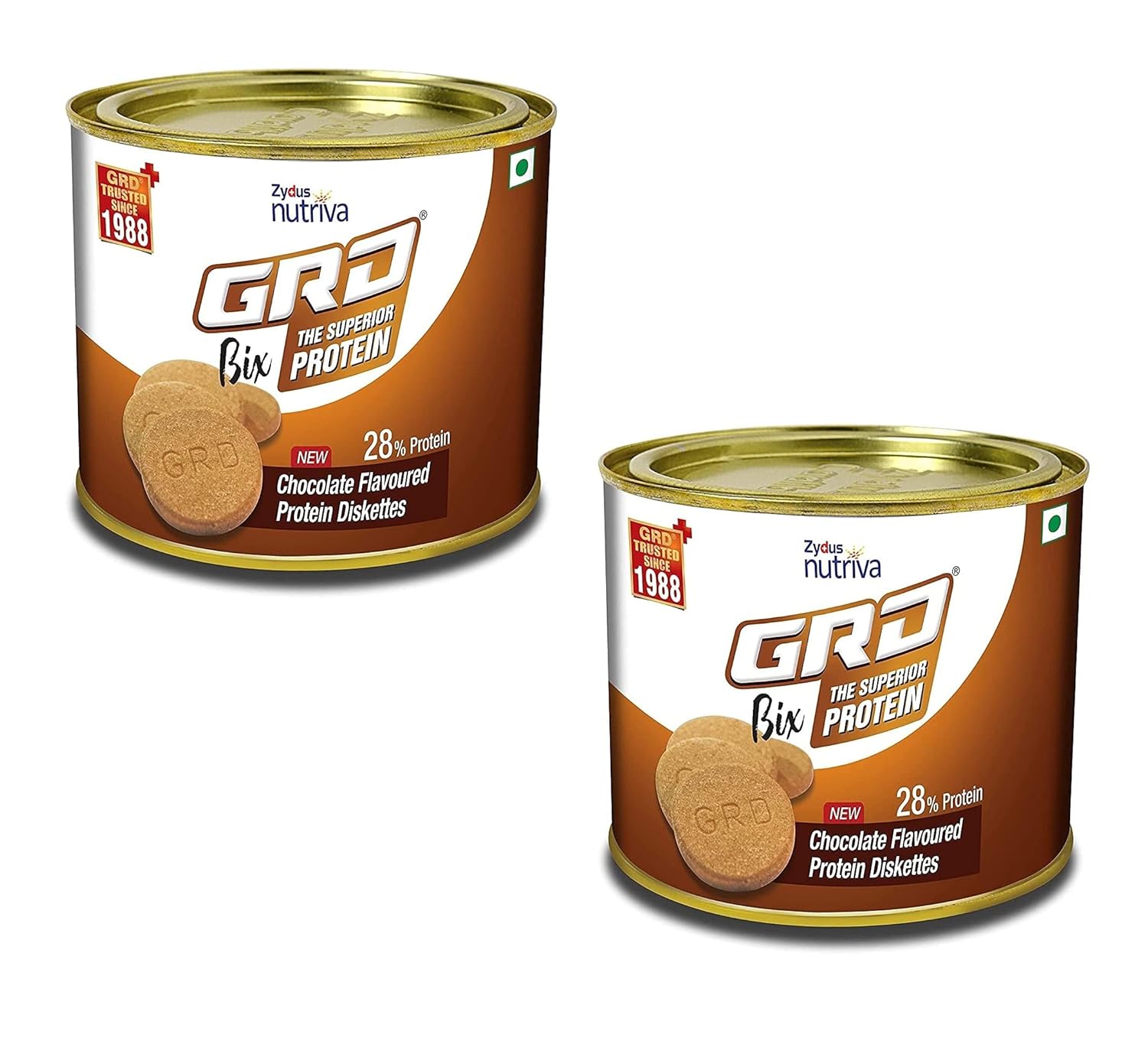 GRD Bix Chocolate Flavoured High Protein Biscuits Diskettes with Immuno