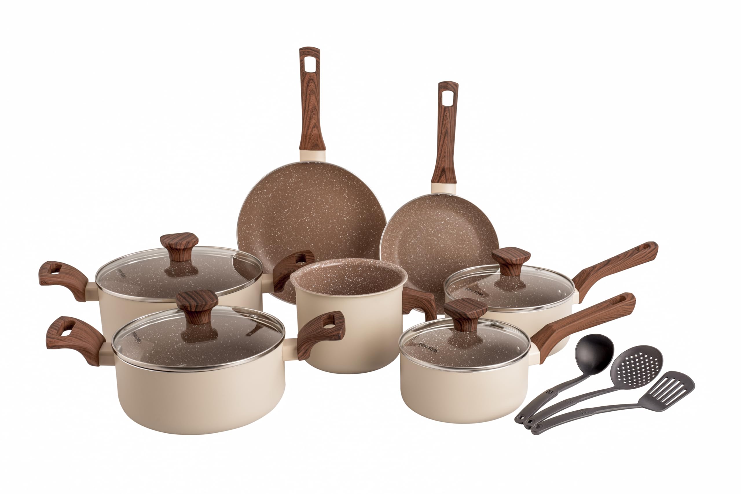 Mimo Style, Conjunto de Panelas com 10 Peças Indução Crema Cook