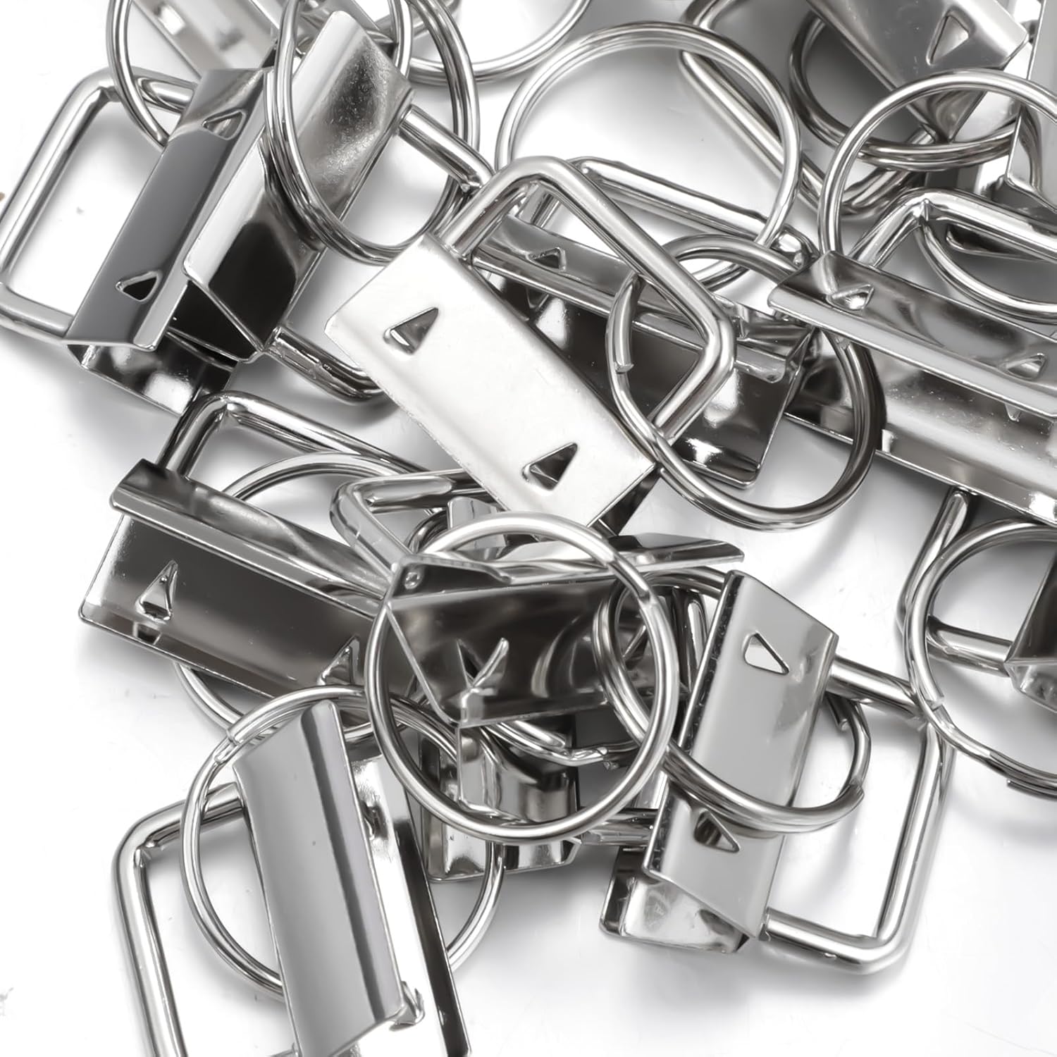 150 Pack 1 Inch Key Fob Hardware with Key Rings, Chain Fob Wristlet Bulk Lanyard for Chain Making, Bags, Hand Craft, Silver