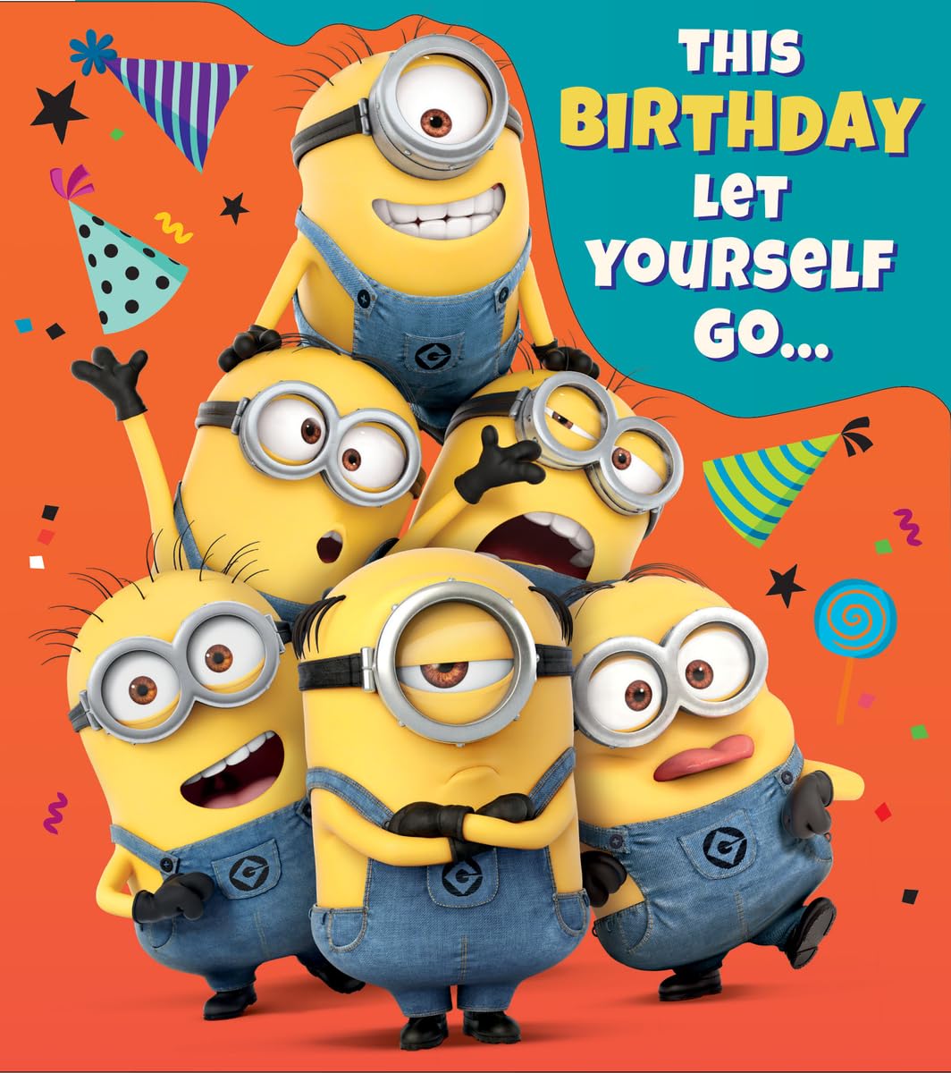 DESPICABLE ME BIRTHDAY CARD, CARD FOR DESPICABLE ME LOVERS, FOR HIM, HER, DAUGHTER, SON, COUSIN, SISTER, BROTHER