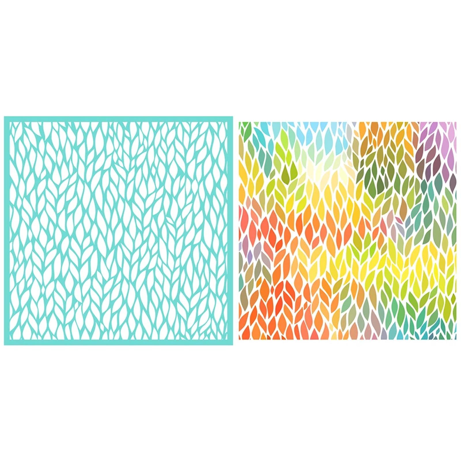 MANGOUSONG Screen Printing Kit,25.3x25.3cm Small Leaf Silk Screen Stencils Reusable Silkscreen Print Kit for Printing Handbag Decoration Template ?Seal Tool