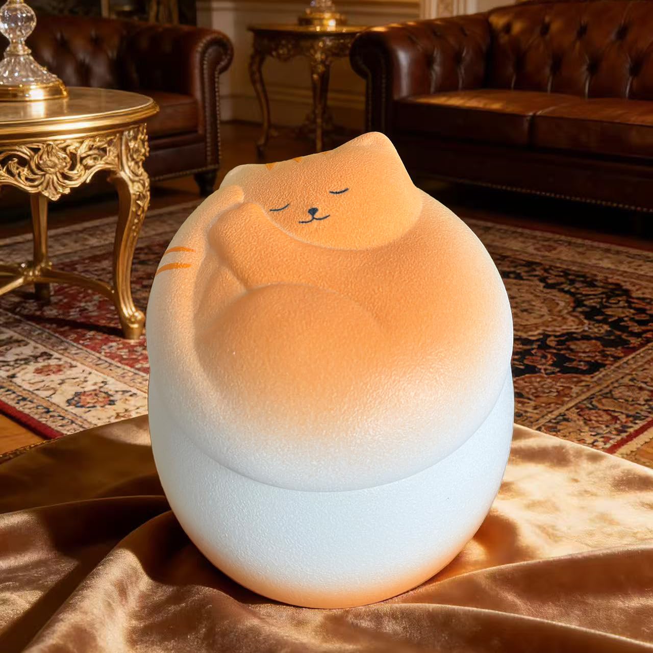 Handgemachte benutzerdefinierte Katze Urne, Haustier Urne, Haustier Urnen für Katzen, Haustier Einäscherung Urne, Katze Urnen für Asche, Urnen für Katzen, personalisierte Katze Urne.（Orange）