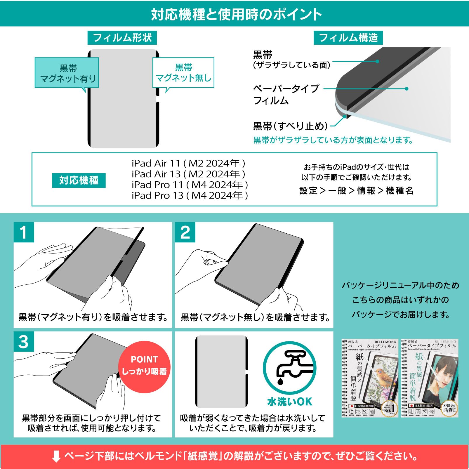 Amazon.co.jp: ベルモンド 新型 iPad Pro 11 用 着脱式 ペーパータイプ