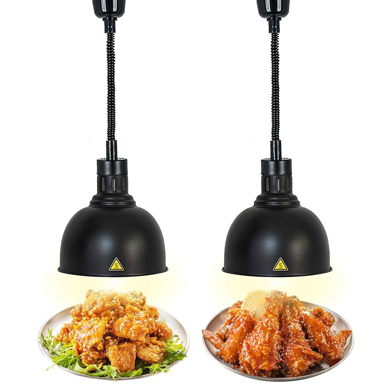 Professionale Lampade Riscaldanti Cucina, Altezza Regolabile (D, 2pcs) | Commerciale Lampade Scaldavivande, Lampada Riscaldante per Alimenti per Mantenere il Cibo Caldo, Lampadina da 250W