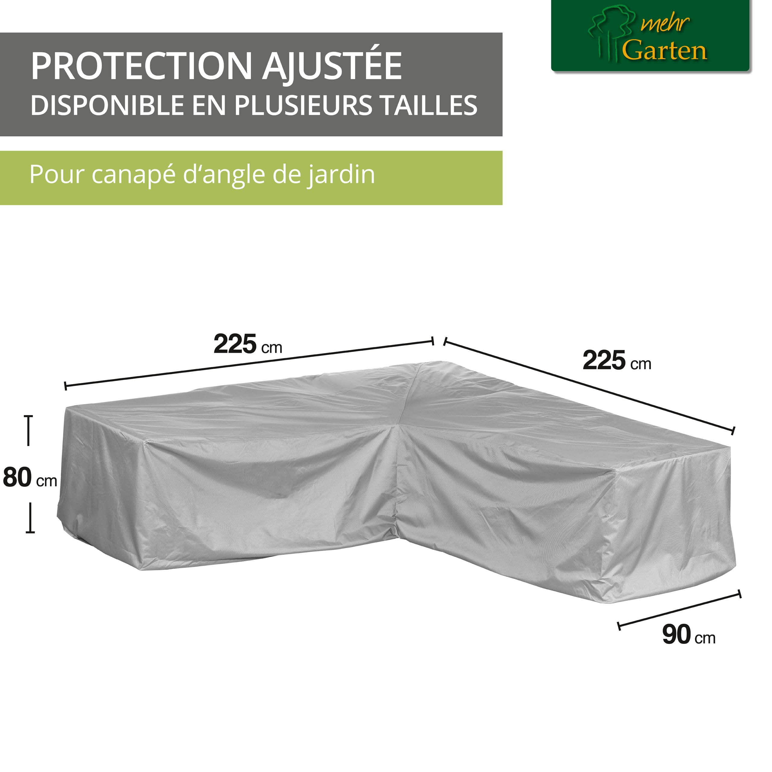 Premium Protect Housse salon de jardin en L 225x225x80 cm