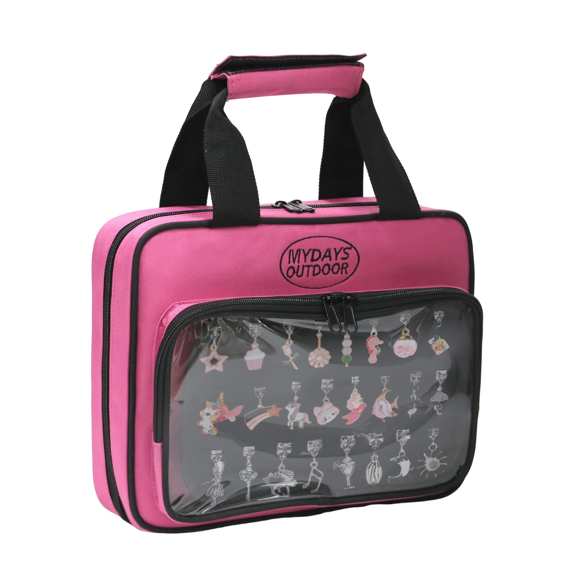 Sac de rangement pour épingles et broches magenta à 8 pages