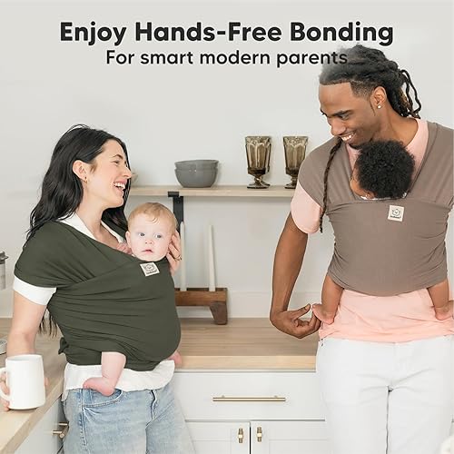 Miniatura 8 de KeaBabies Portabebés - Portabebés todo en 1 original para recién nacidos a niños pequeños, fácil de llevar, pegado manos libres, ligero, Laberinto