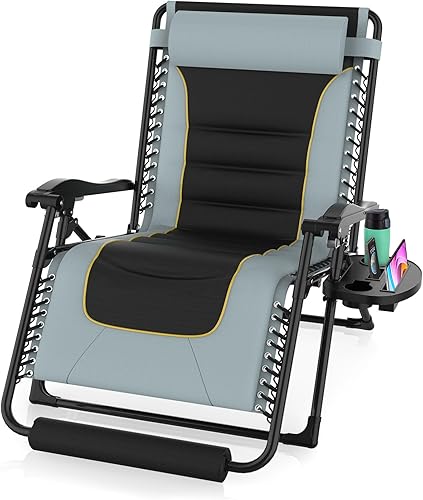 Miniatura 8 de Suteck Zero Gravity - Silla reclinable de camping con cerradura de aleación de aluminio, plegable con almohadilla extraíble, reposacabezas ajustable