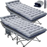 Vista 30 de Slsy Cuna de campamento con colchón de espuma viscoelástica de 2 pulgadas, cama plegable acolchada mejorada con bolsa de transporte, catre de dormir