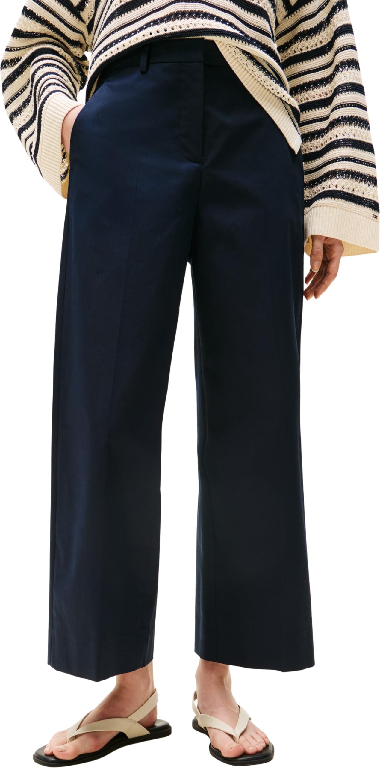 Tommy Hilfiger Pantalón Chino Mujer Cotton Ankle con Pierna Ancha