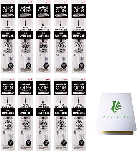 uni-ball 10 repuestos de tinta negra de 0.015 in (UMR38S.24), se puede escribir claramente en tinta de gel con notas adhesivas