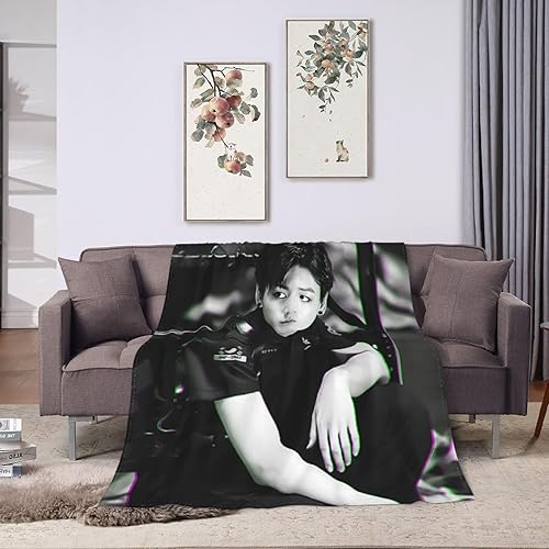Miniatura 4 de Jungkook Jeon Jung Kook - Manta de forro polar suave y cómoda, manta de yoga, manta de playa, manta de picnic, regalo para dormitorio, oficina,