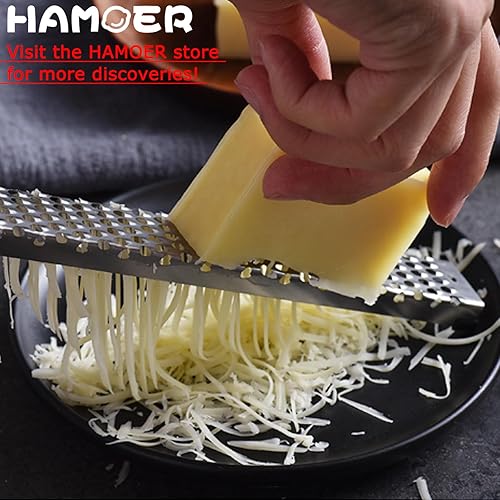 Miniatura 3 de Hamoer Rallador Cítrico Naranja Lima Limón Cortador con Cuchillo de Canal Acero inoxidable con mango de goma antideslizante Juego de 2 herramientas