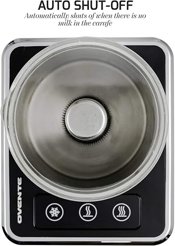 Miniatura 5 de OVENTE Espumador de leche desmontable con jarra de acero inoxidable y función de batidor 2 en 1, vaporizador de leche eléctrico, máquina automática