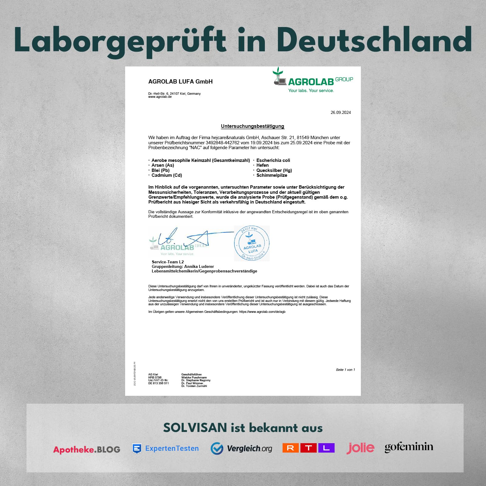 SOLVISAN - NAC 800 mg N-Acetyl-L-Cystein Kapseln - 200 Kapseln - In Deutschland produziert - Vegan, Laborgeprüft und ohne Zusatzstoffe