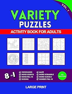 Variety Puzzle Book For Adults Vol. 1 (Kindle Scribe Only)