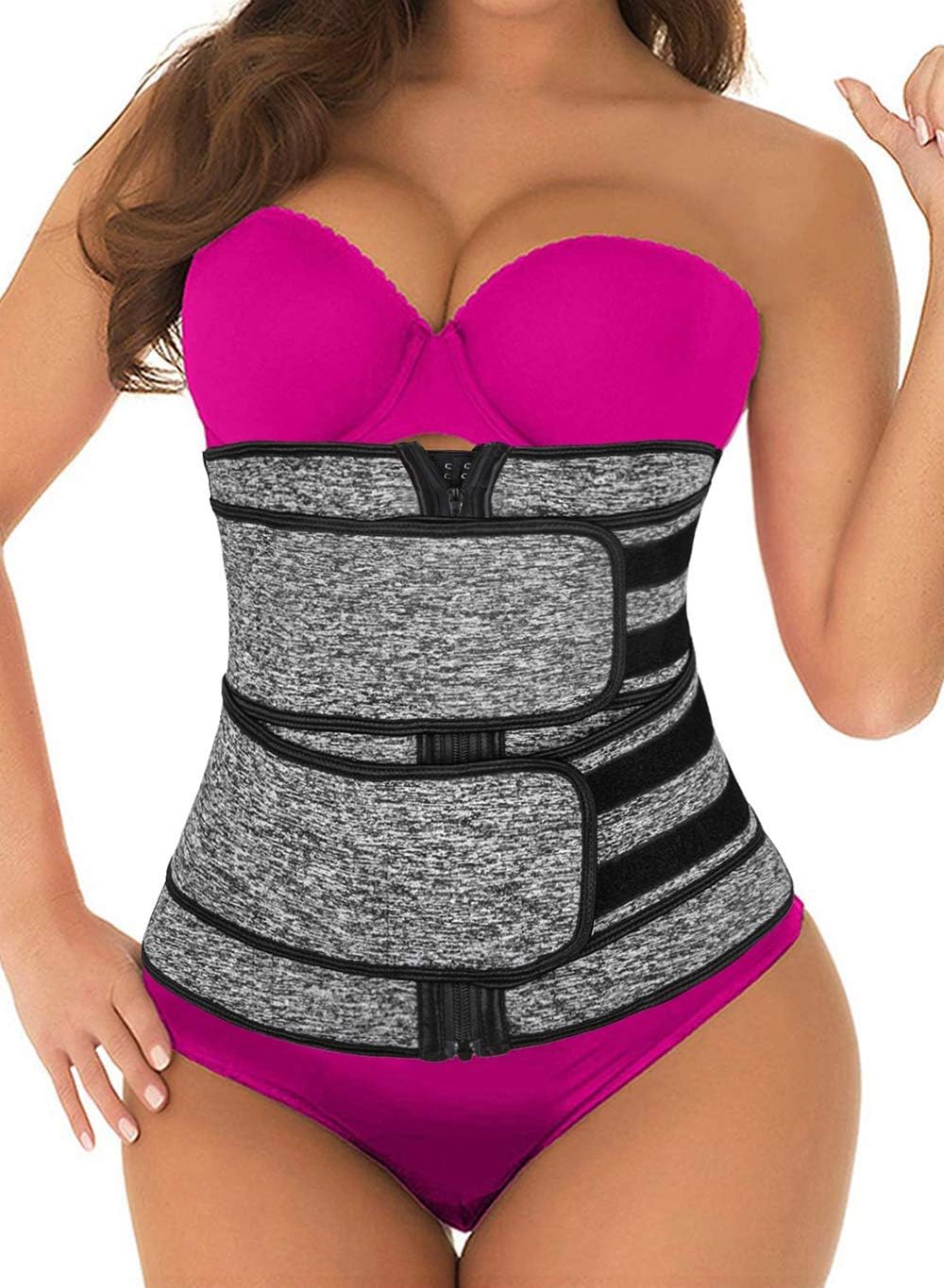 Hopgo Waist Trainer for Women Weight Loss Workout Waist Trimmer Sweat Belt Waist Cincher Girdle Shaper Slimmer
