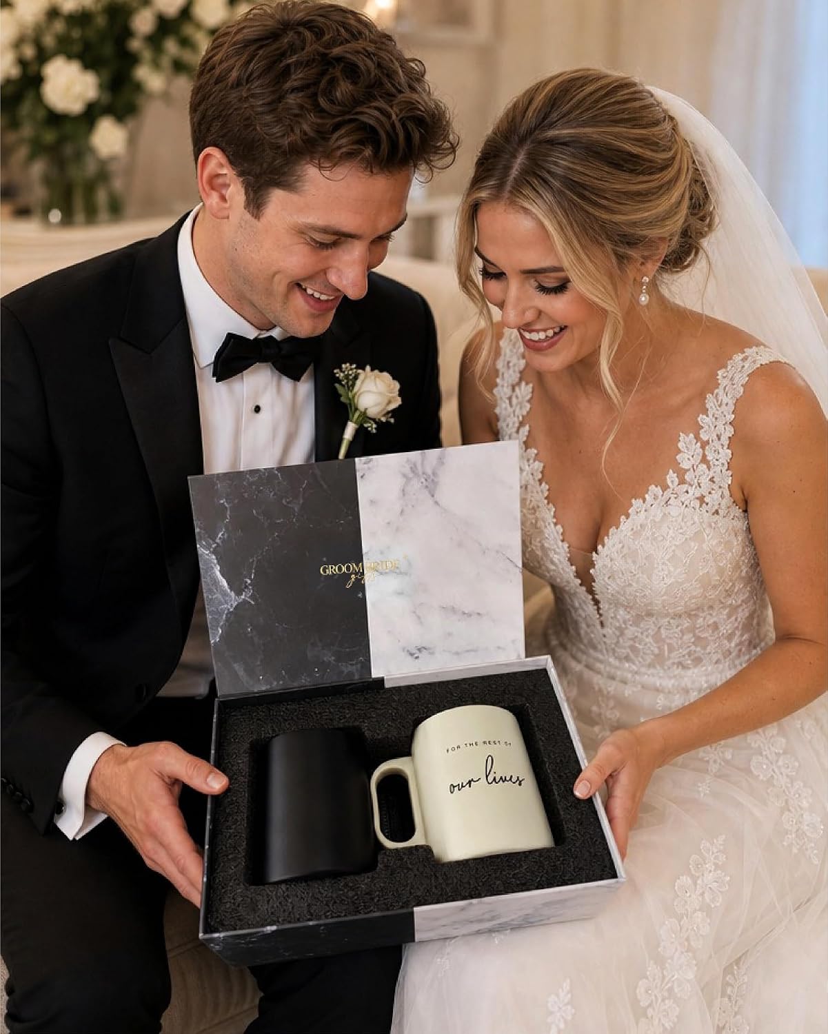 Mr&Mrs Gifts Wedding Gifts Coffee Mugs 12 Oz Bridal Shower Gifts Cups(CO)