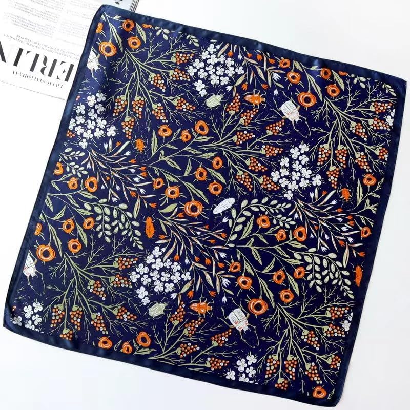 ANDANTINO 100% Real Mulberry Silk Scarf -21'' x 21''- Lightweight Neckerchief –Women Men Small Square Digital Printed Scarves - Image 2