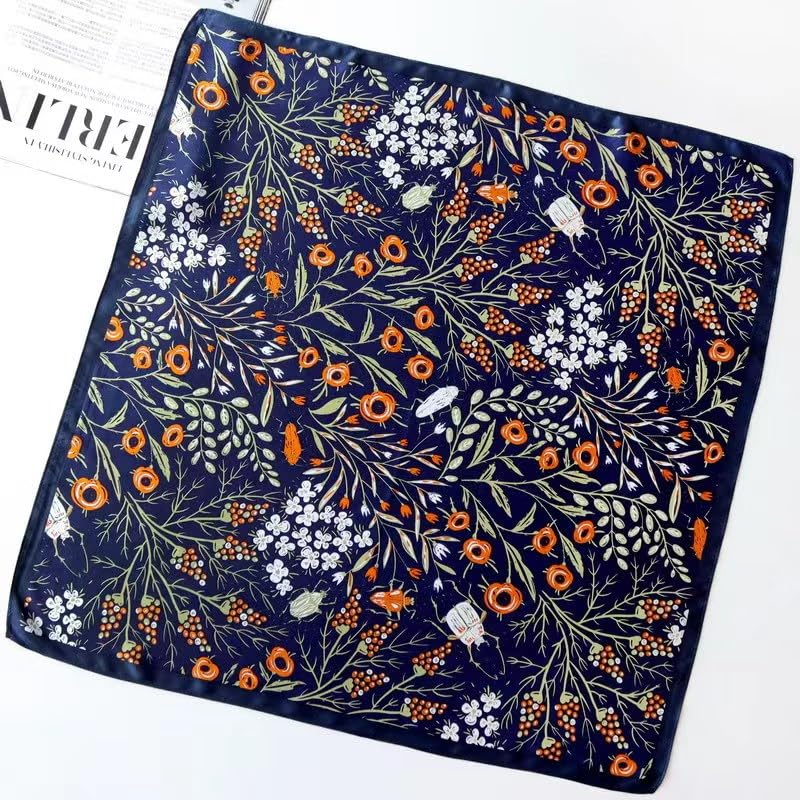 Image of ANDANTINO 100% Mulberry Silk Scarf -21 inch Square Neckerchief with Gift Packed