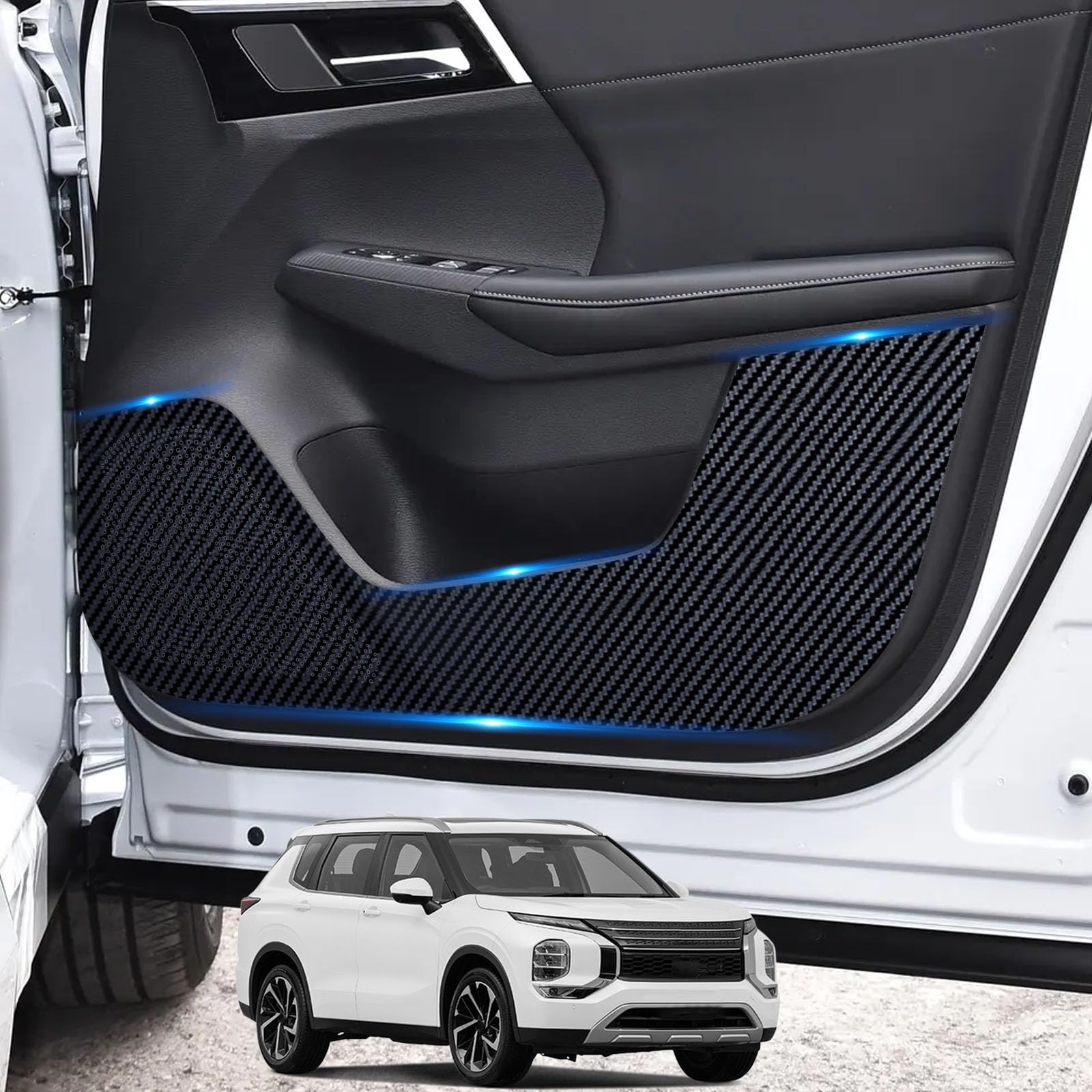 HUDIY(フーディ)ドアキックガード アウトランダー専用(OUTLANDER)PHEV 3代目 GN0W GN系(2021年12月~) 車用ドアキックガード 新型ドアキックマット ドアパネル キズ防止 取付簡単 4枚セット