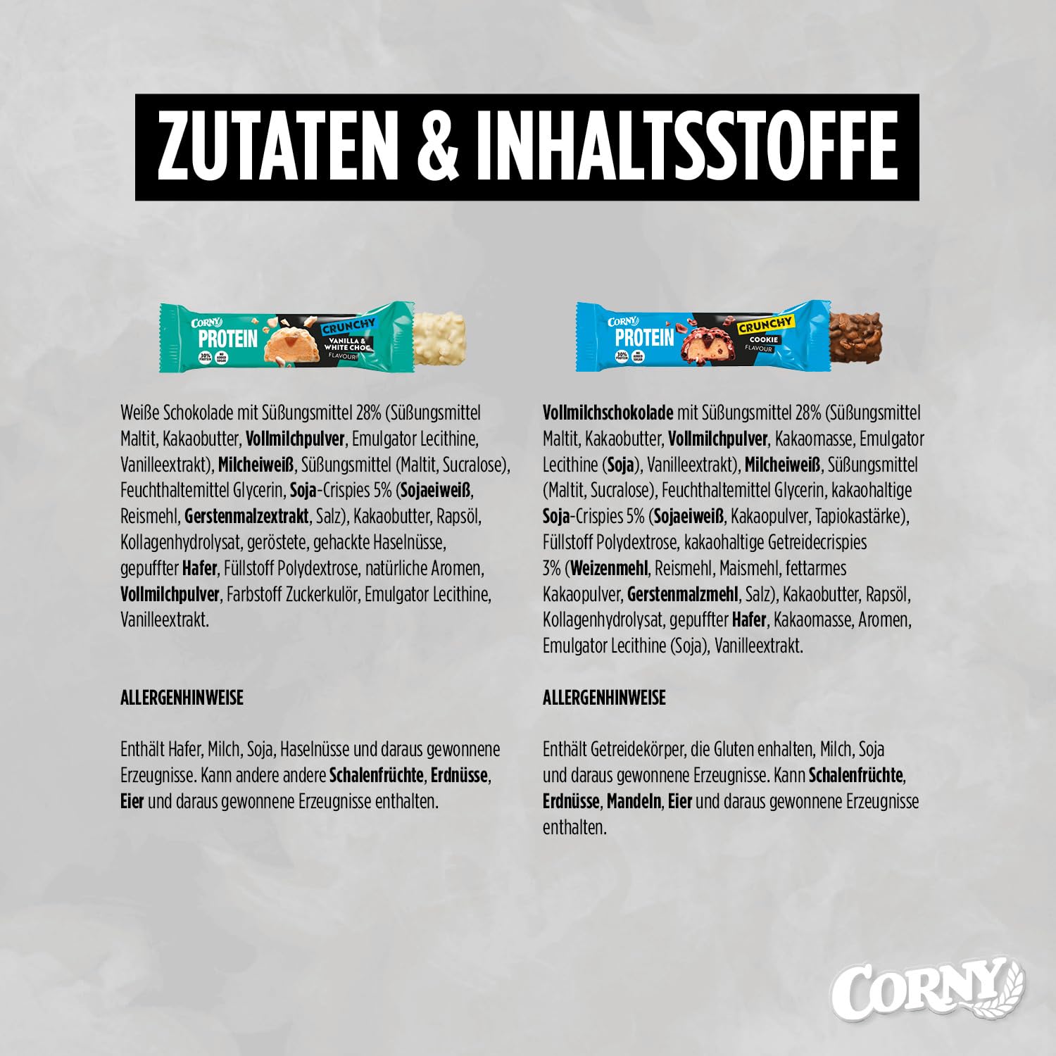Proteinriegel Corny | Protein Crunchy 12er Mix Pack | 30% Eiweiß | Probier Mischkarton Proteinriegel 12x45g Mixbox