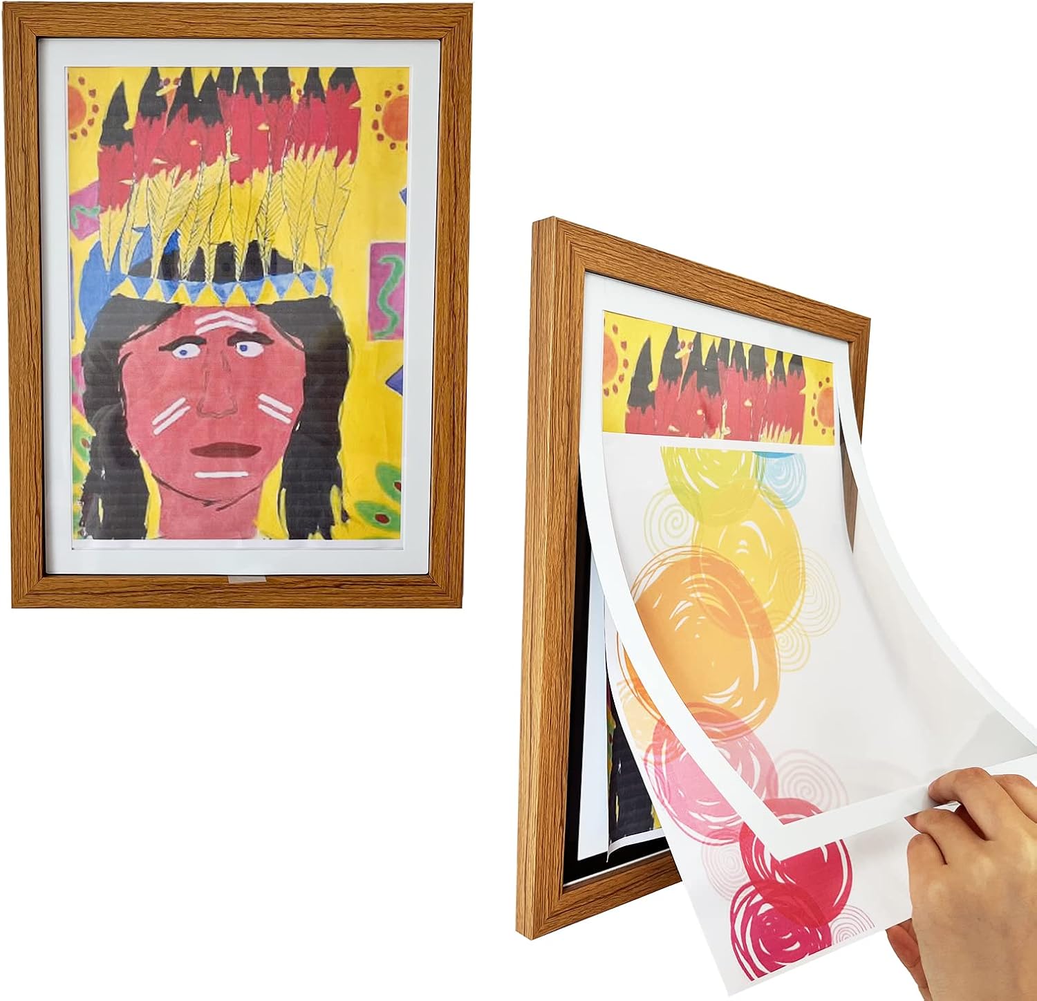 Amazon.com: 2 Pack Kids Art Frame A4 Size, Front Opening Frames for ...