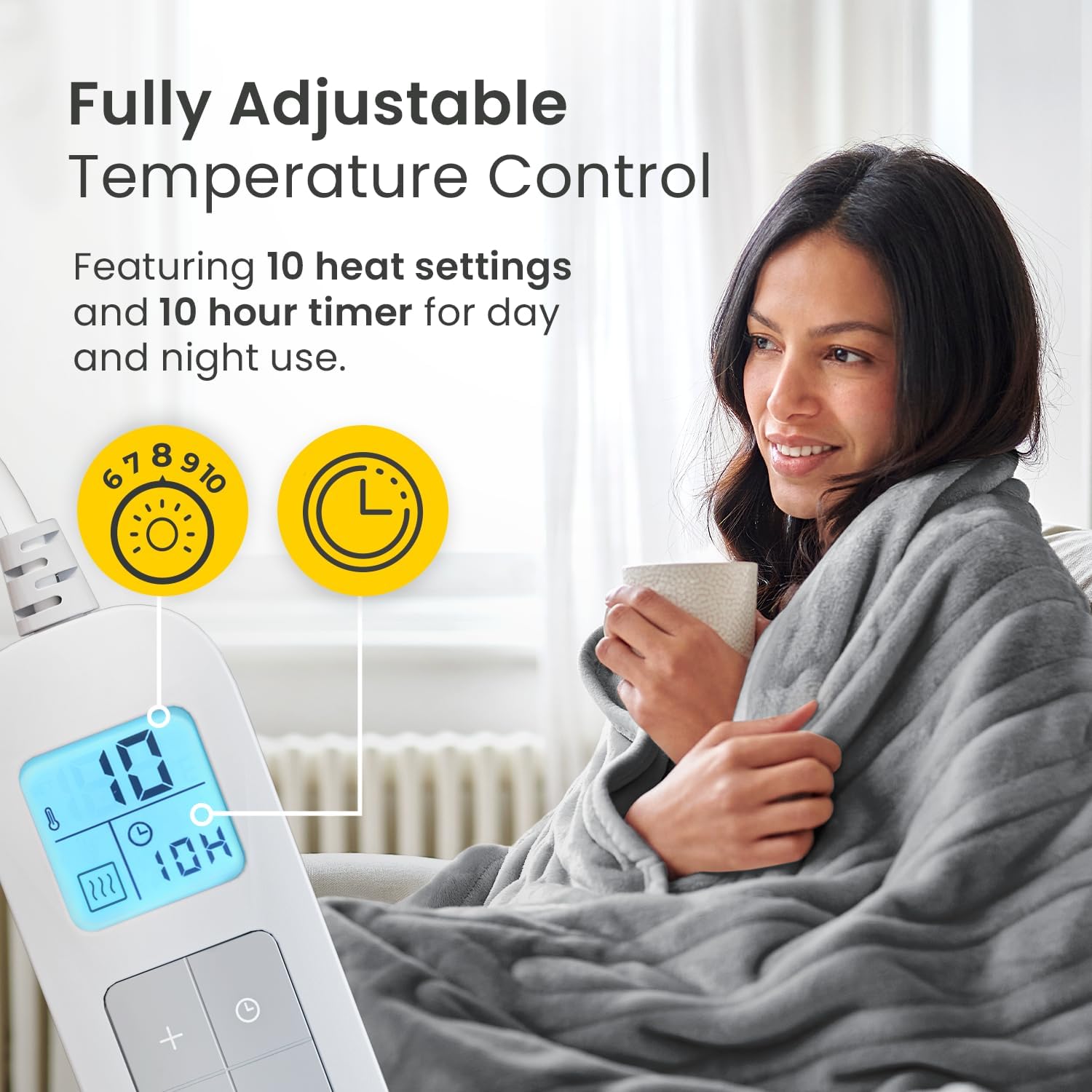® Luxury Heated Throw - Electric Blanket - Extra Large Heated Blanket,… thumbnail 5