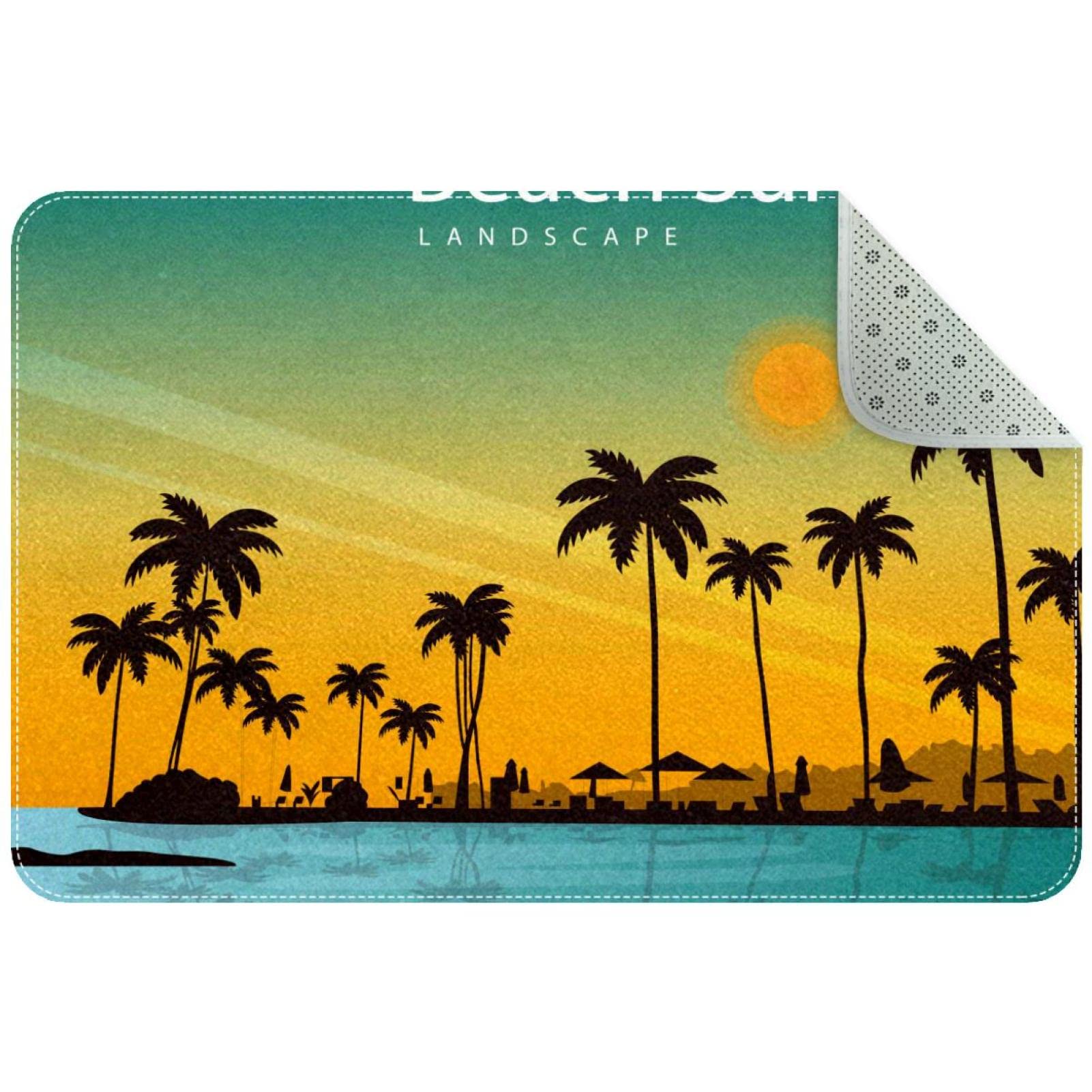 Paillasson de plage et coucher de soleil doux pour sublimer la décoration de votre couloir