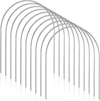 Set of 10 Croquet Wickets Replacement for Croquet Metal Hoops with Galvanized and Plastic Coating for Family Lawn Backyard Outdoor Game Arch