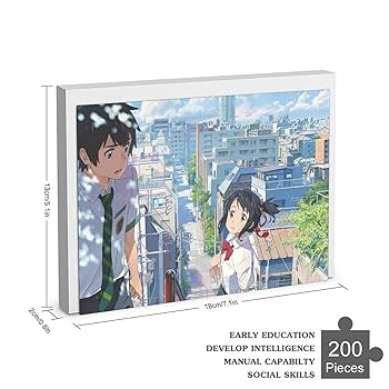 Amazon.co.jp: 宮水三葉 立花瀧 君の名は ジグソーパズル 木製の