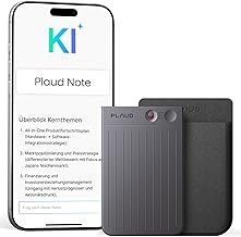 Plaud Note KI Digitales Diktiergerät mit Hülle - 64 GB Aufnahmegerät mit KI-Technologie zum Transkribieren und Zusammenfassen, One-Touch-Aufnahme (Schwarze Note mit schwarzer Hülle)