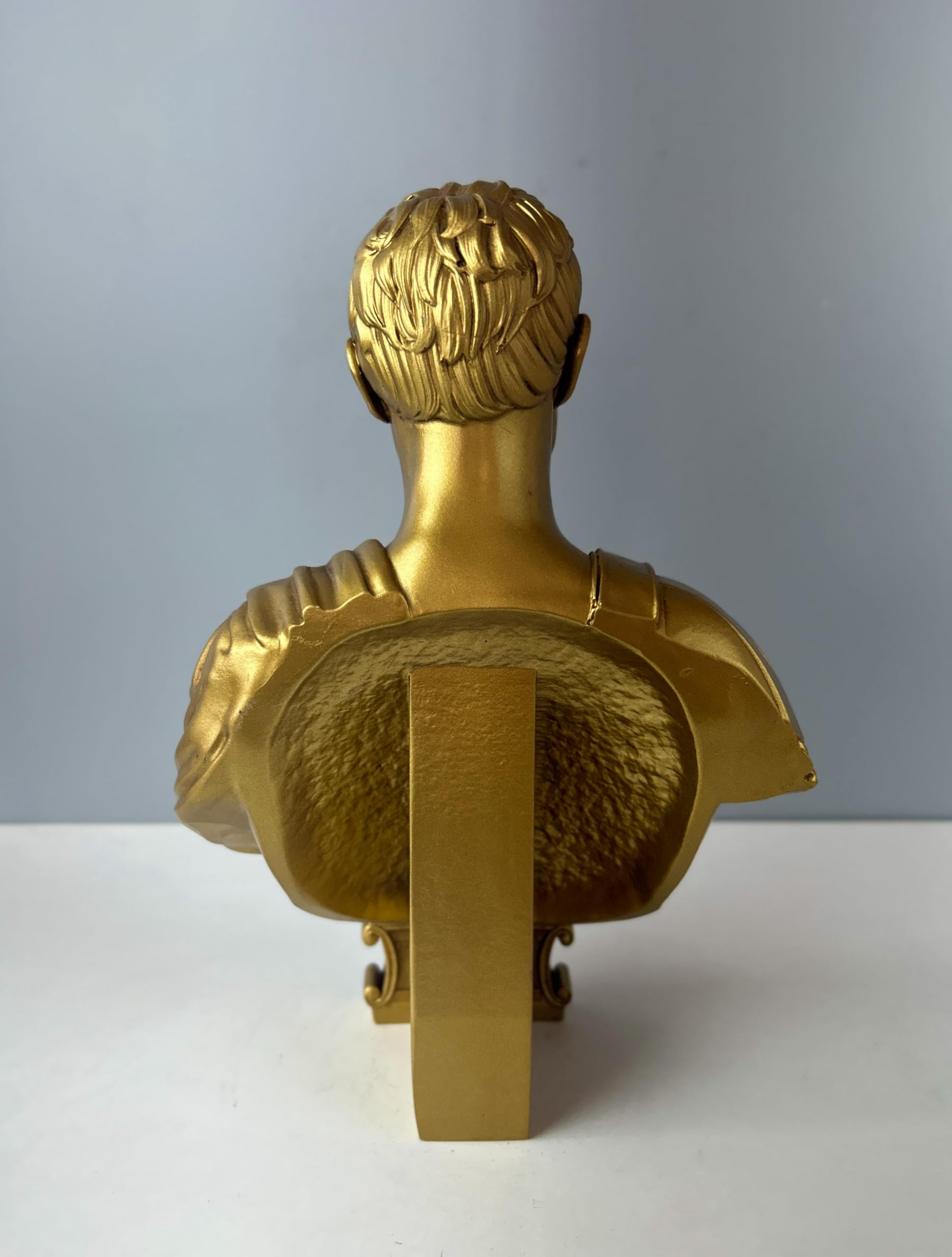 Statue de buste de Jules César - 25 cm - Statue grecque de décoration - Sculpture artistique (doré)
