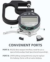 Vista 4 de Digital Thickness Gauge 0.001mm/0.00005" 0-12.7mm/0.5" Electronic Micrometer Thickness Meter with LCD Display, Unit Conversion, Storage Case