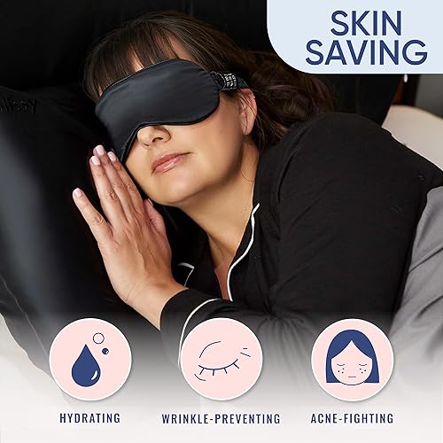 Miniatura 4 de Blissy Funda de almohada de seda - 100% seda de morera pura - Fibras de alto grado 22 Momme 6A - Funda de almohada de seda para cabello y piel -