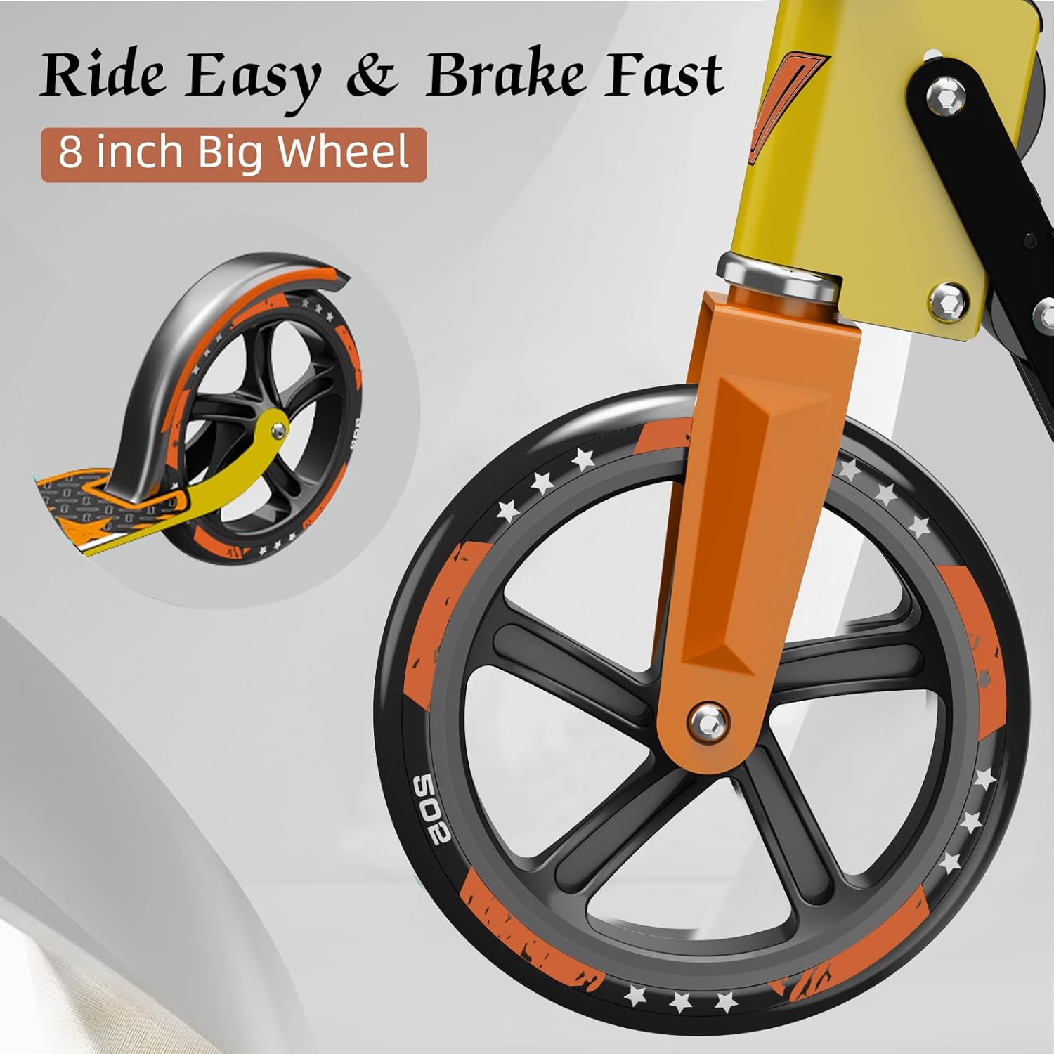 Adult Scooter with Big Wheels | Adjustable Height, Foldable Aluminum Frame | Smooth Ride for Urban Commuting and Outdoor Fun | Suitable for Teens 8-12 | 220 lbs Weight Limit - Image 5