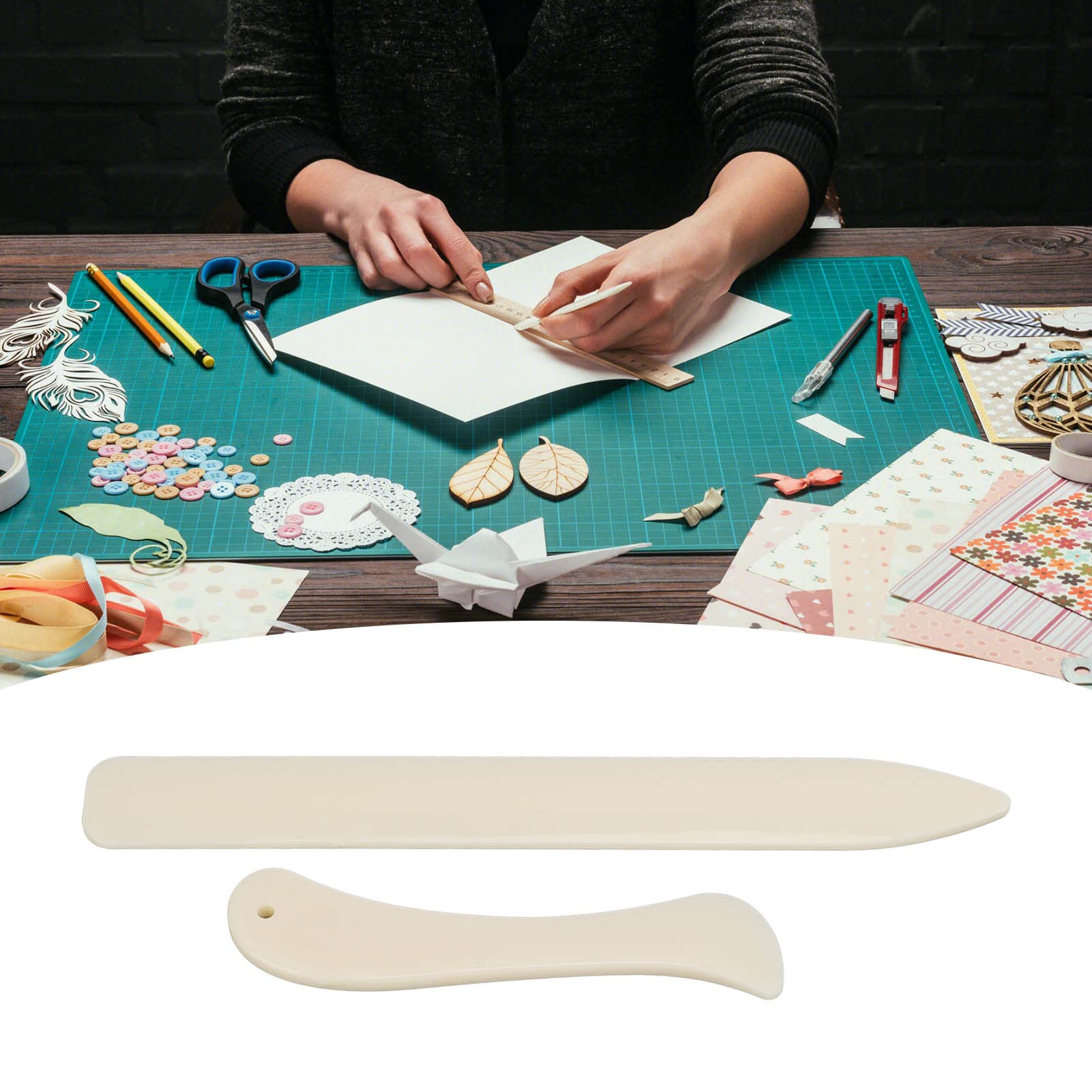 Folder Scoring Origami Scratch Knife Folding Tool Tool for Handmade Leather Burnishing, Bookbinding, Scrapbooking, Paper Cards Crafts - Image 7