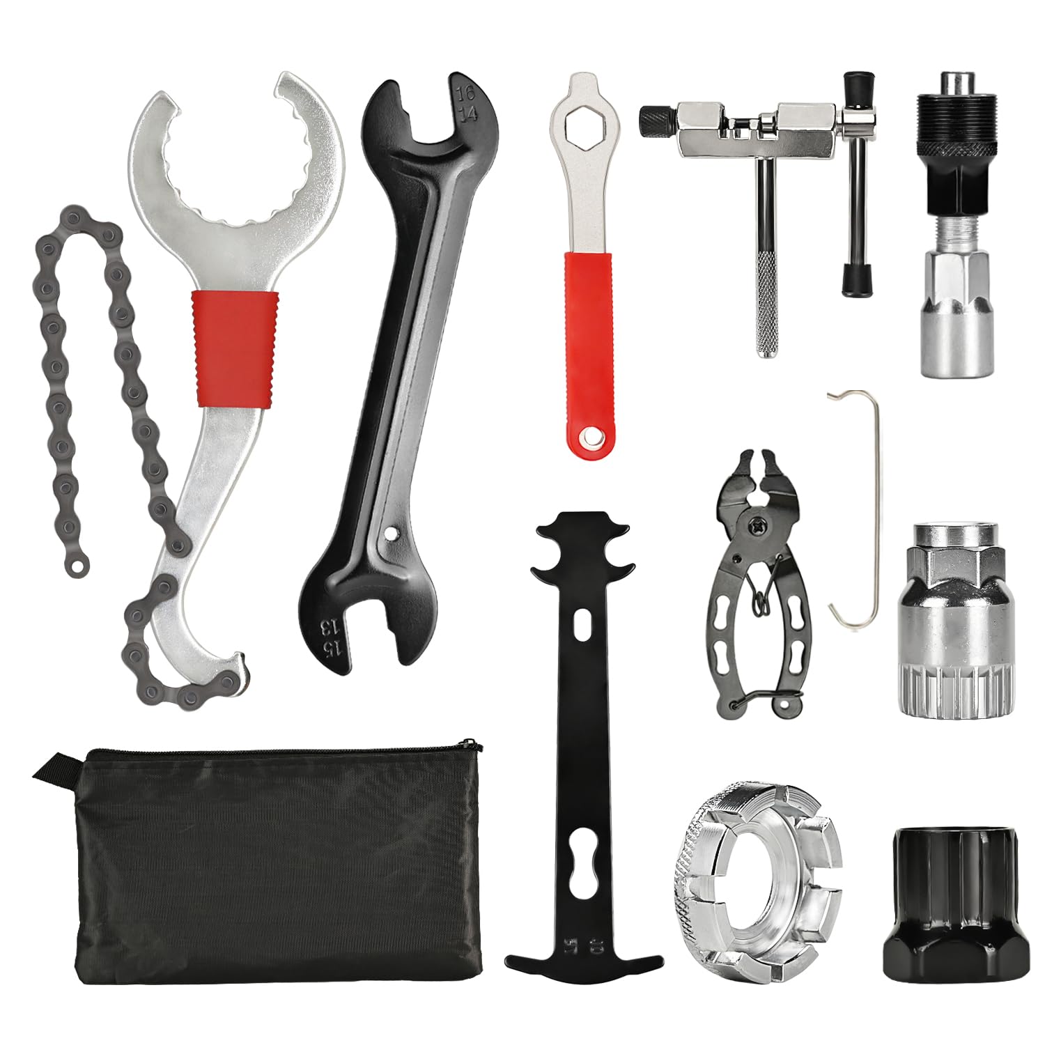 Kit de Herramientas de Reparación de Bicicletas con Llave 3 en 1 Extractor de Cassette Rompedor de Cadena Extractor de Biela Extractor de Pedalier Llave de Cono de Buje