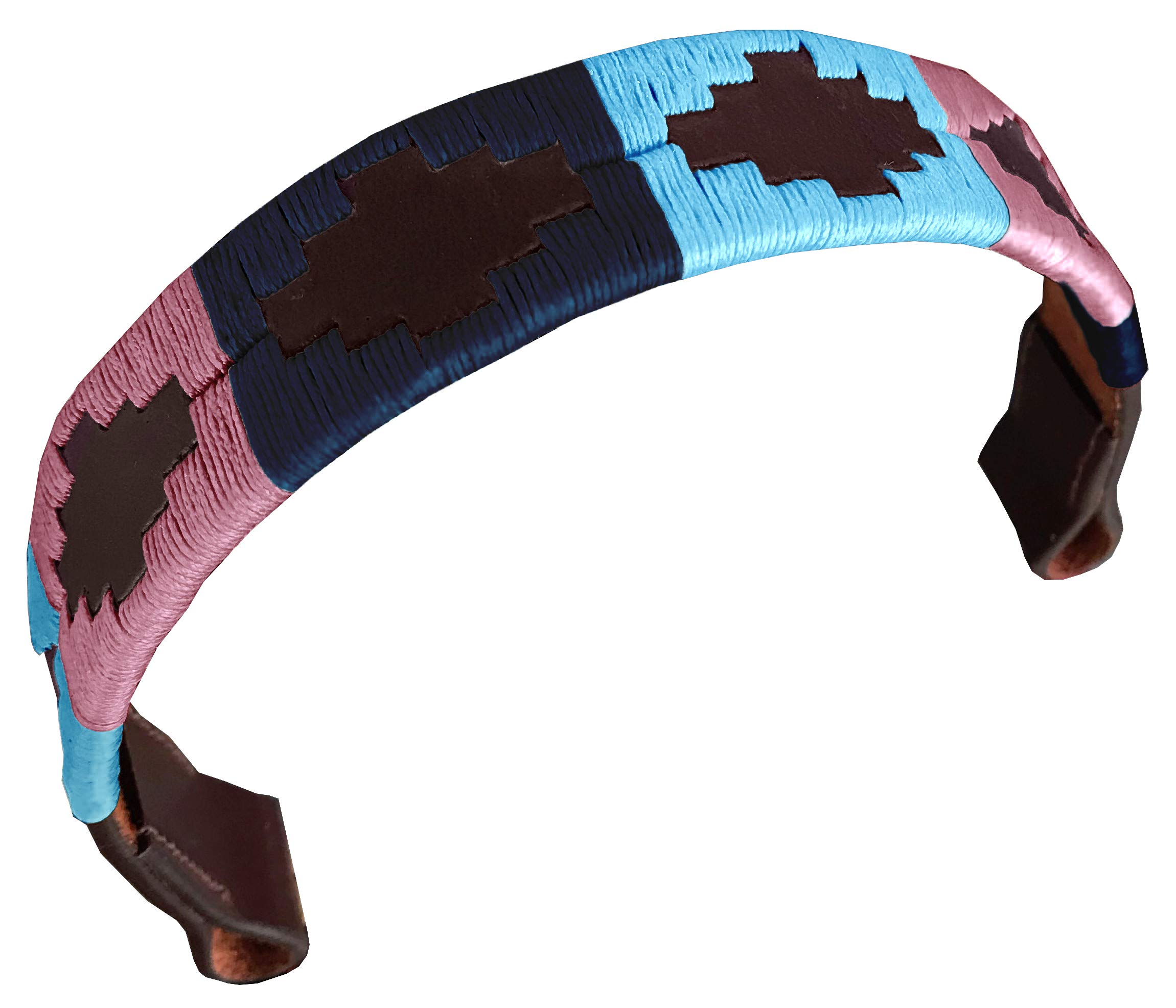 Carlos Diaz Designer Genuine Leather Waxed Embroidered Gaucho Polo Horse Bridle Browband (Full (Horse) 16 inches)