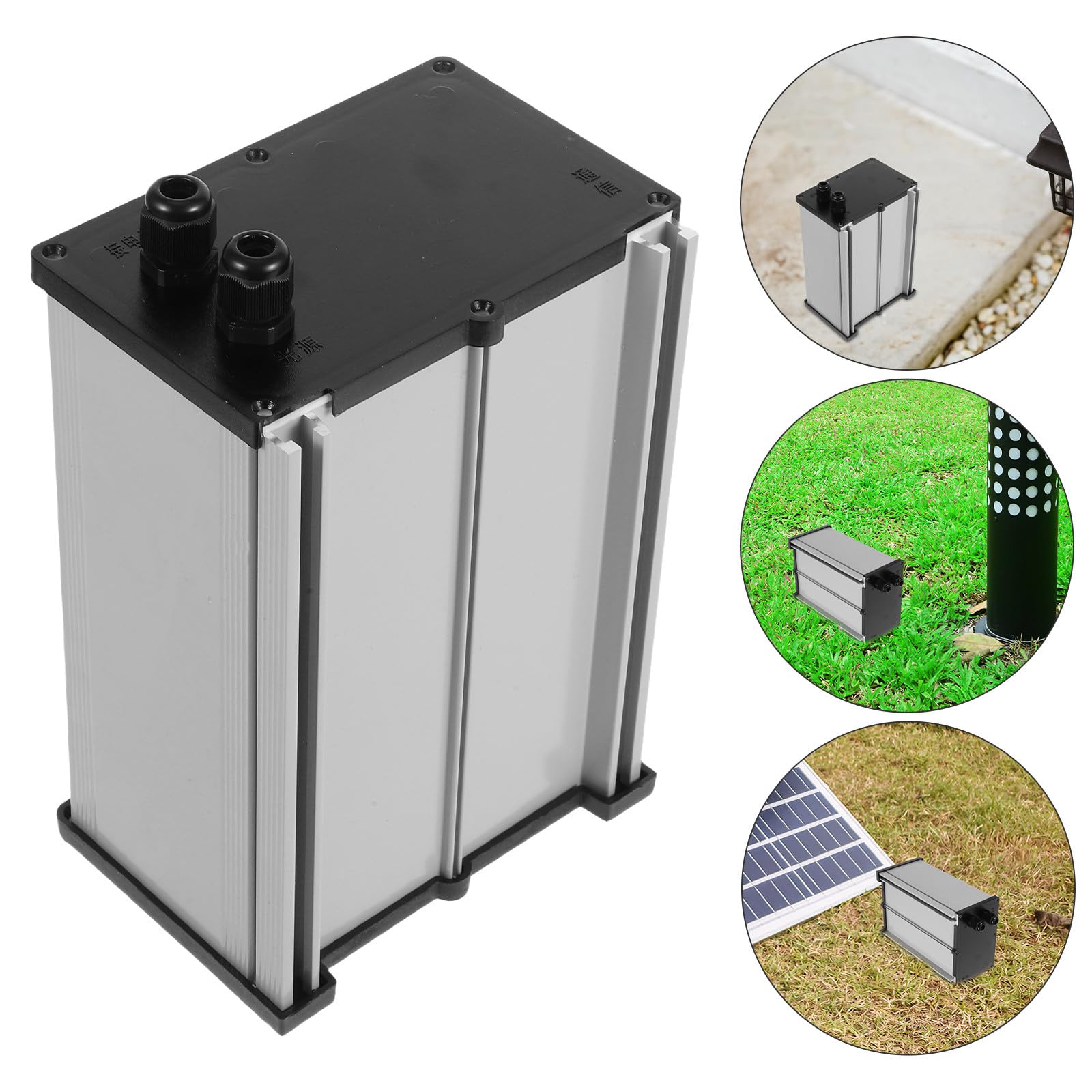 Beavorty Boîtier de Stockage Étanche et Connexions Électriques en Aluminium avec Couvercle Argenté pour Batterie Lithium pour Éclairage Solaire Extérieur