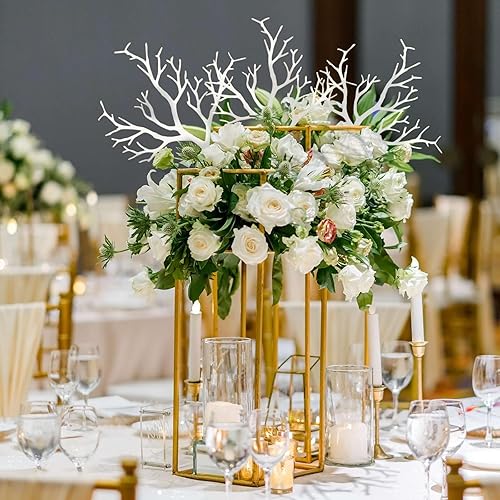 Miniatura 8 de Efavormart - Paquete de 10 ramas de árbol artificiales blancas de 14 pulgadas, rellenos de jarrón de plástico seco de manzanita